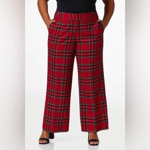 Cato | PLUS SIZE RED BUTTON TAB TROUSER PANTS